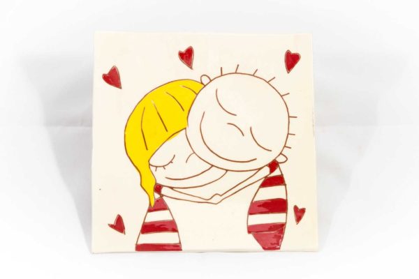 Assiette carrée Les amoureux
