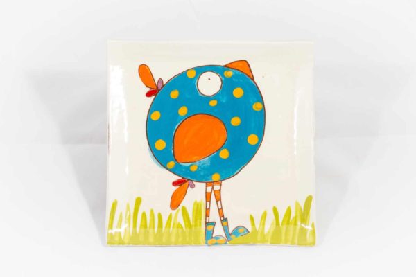 Assiette carrée Oiseau