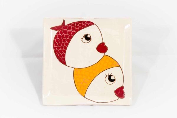 Assiette carrée Poissons