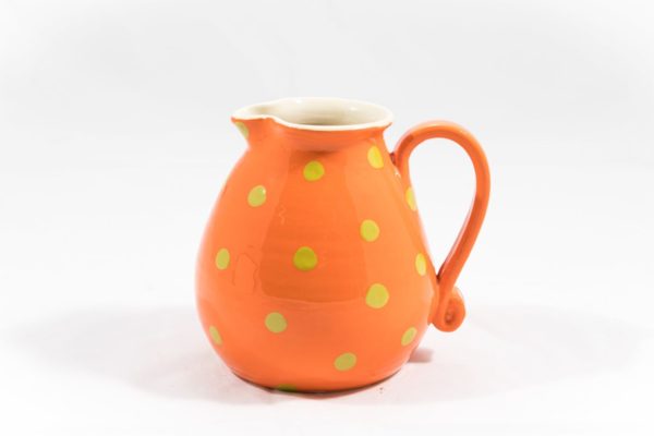 Cruche Orange à Pois Verts