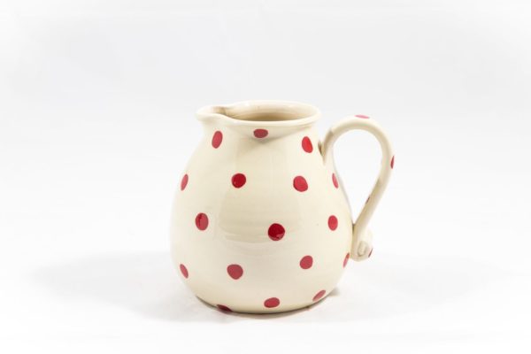 Cruche Blanche à Pois rouges