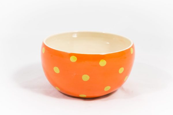 Bol Orange à Pois verts