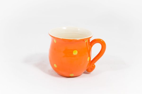 Tasse Orange à Pois Verts
