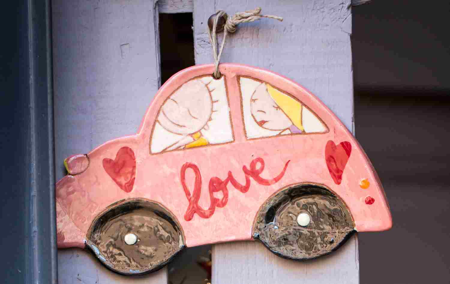 Voiture Rose Love - Matthias et Sophie